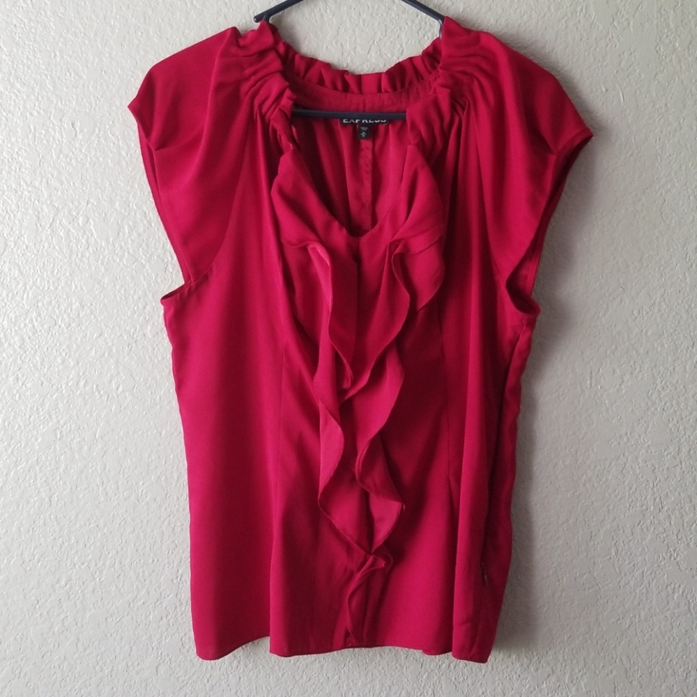 Express ruffle front blouse
